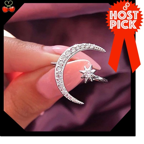Mary's Cherries Boutique Jewelry - 🍒LAST  NIGHT SKY ⭐🌙 Crystal Open Ring